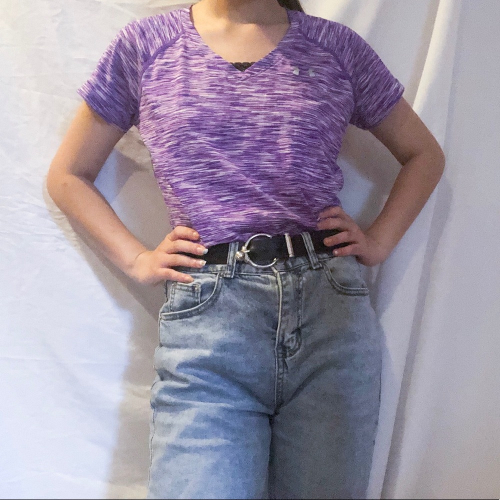 purple under armour shirt